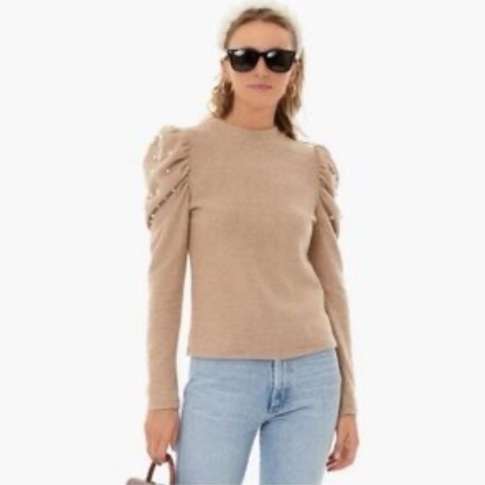 Tuckernuck Beige Puff-Sleeve Sweater